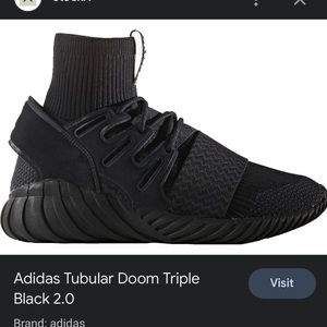 Men’s Adidas tubular doom triple black sneakers